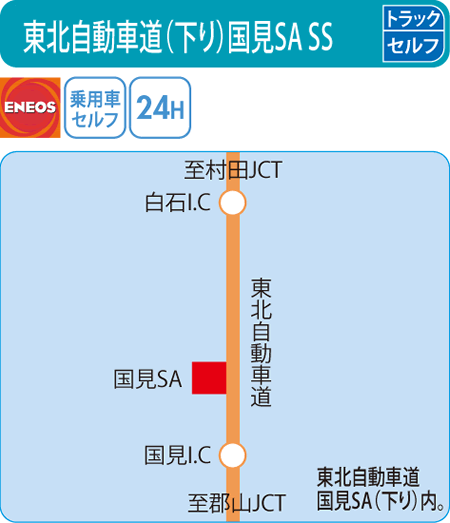 東北自動車道(下り)国見SA SS（クラシマ）