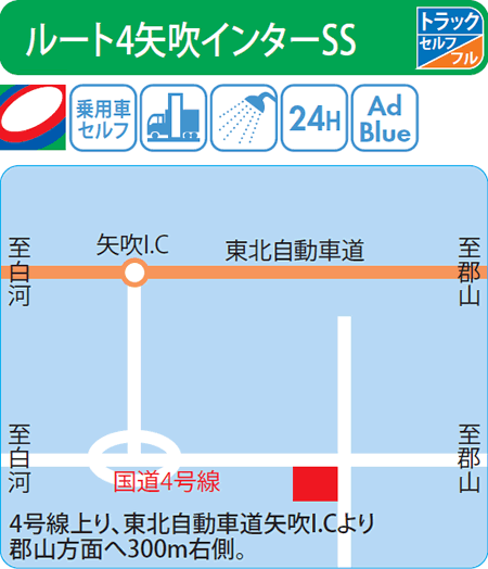 ルート4矢吹インターSS（キタセキ）