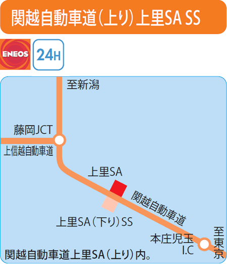 関越自動車道(上り)上里SA SS（つくばね石油）