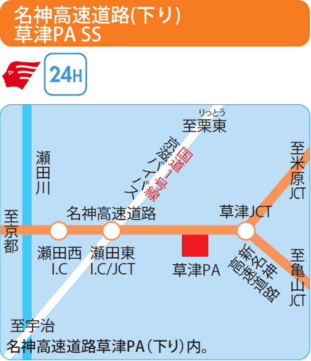 名神道(下り)草津PA SS（シェル石油大阪発売所）